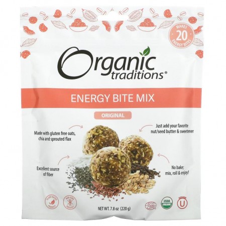 Organic Traditions, Energy Bite Mix, Original, 7.8 oz (220 g)