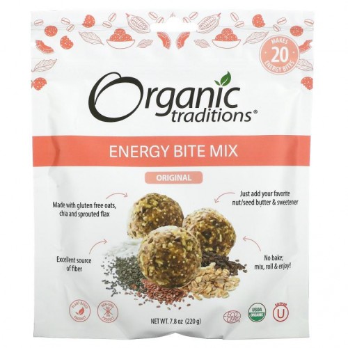 Organic Traditions, Energy Bite Mix, Original, 7.8 oz (220 g)