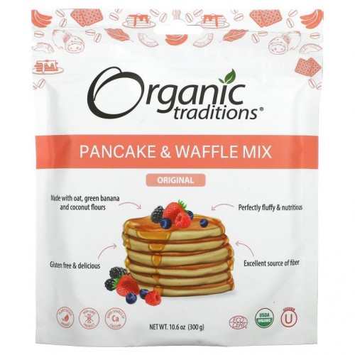 Organic Traditions, Pancake & Waffle Mix, Original, 10.6 oz (300 g)