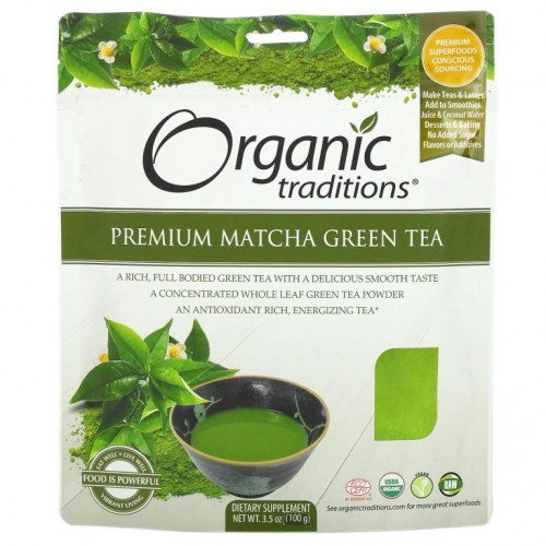 Organic Traditions, Premium Matcha Green Tea, 3.5 oz (100 g)