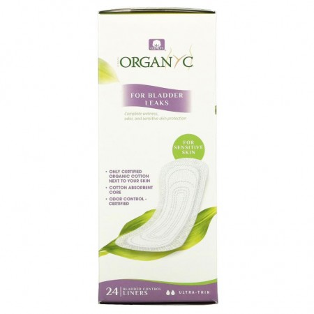 Organyc, Bladder Control Liners, Ultra-Thin, 24 Liners