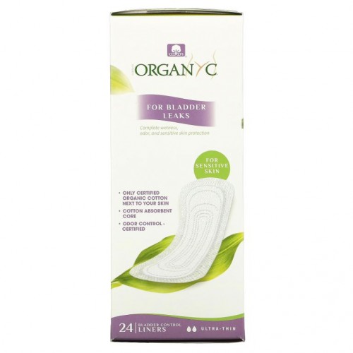 Organyc, Bladder Control Liners, Ultra-Thin, 24 Liners