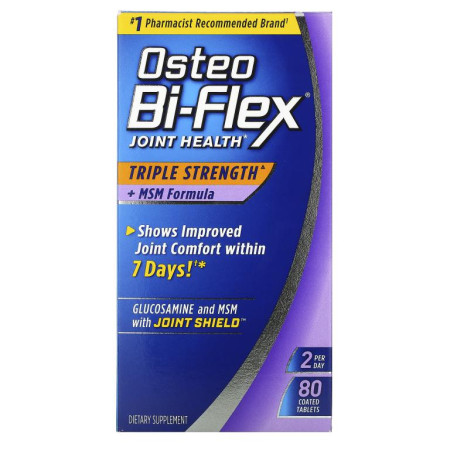 Osteo Bi-Flex, 관절 건강, 트리플 스트렝스 + MSM 포뮬라, 코팅 정제 80정