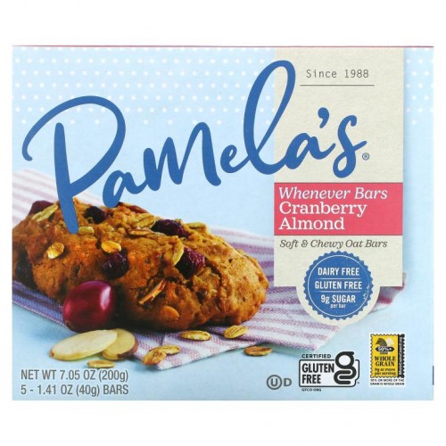 Pamela's Products, Whenever Bars, 오트 그랜베리 아몬드, 5개 바, 1.41 oz (40 g) 각각