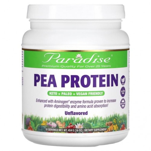 Paradise Herbs, 완두콩 단백질, 무맛, 454g(16oz)