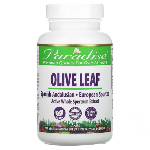 Paradise Herbs, 올리브 잎, 베지 캡슐 120정
