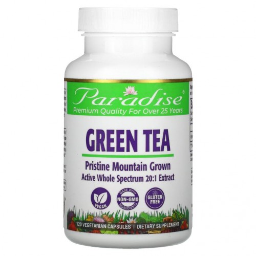 Paradise Herbs, 녹차, 베지 캡슐 120정