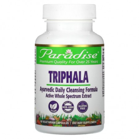 Paradise Herbs, 오가닉, 트리팔라 (Triphala), 60 배지캡