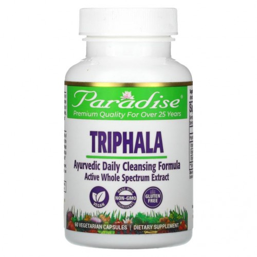 Paradise Herbs, 오가닉, 트리팔라 (Triphala), 60 배지캡