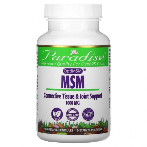 Paradise Herbs, MSM, 1,000mg, 베지 캡슐 90정