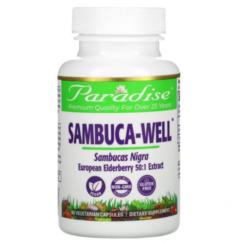 Paradise Herbs, Sambuca-Well, 베지 캡슐 60정