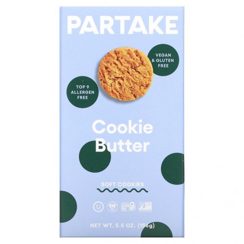 Partake, Soft Baked Cookies, Cookie Butter, 5.5 oz (156 g)