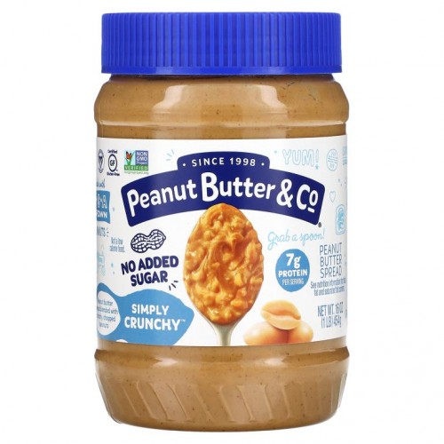 Peanut Butter & Co., 땅콩버터 스프레드, Simply Crunchy, 454g(16oz)