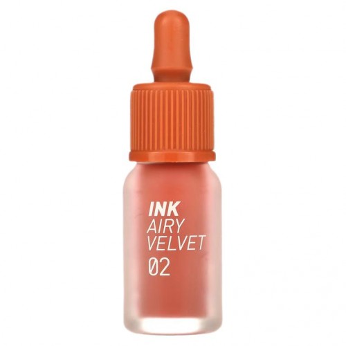 Peripera, Ink Airy Velvet Lip Tint, 02 Selfie Orange Brown, 0.14 oz (4 g)