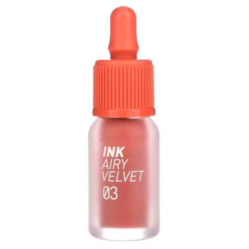 Peripera, Ink Airy Velvet Lip Tint, 03 Cartoon Coral, 0.14 oz (4 g)
