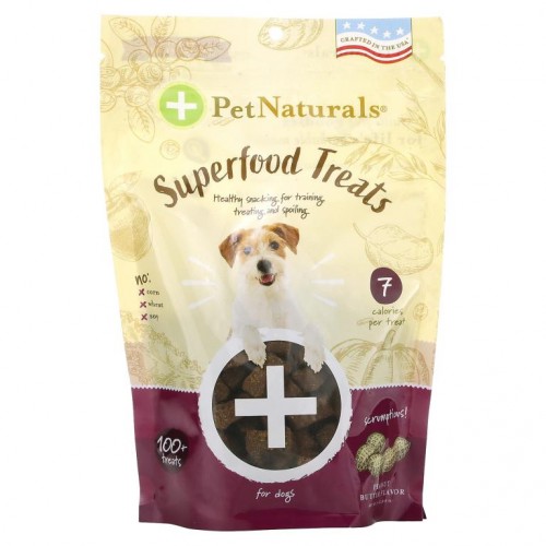 Pet Naturals of Vermont, 반려견용 슈퍼푸드 트릿, 땅콩 버터 레시피, 간식 100개 이상, 240g(8.5oz)