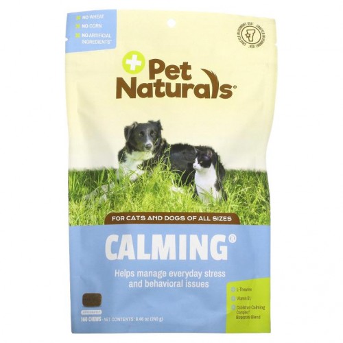 Pet Naturals of Vermont, 카밍, 반려견 및 반려묘용, 츄어블정 160개, 240g(8.46oz)