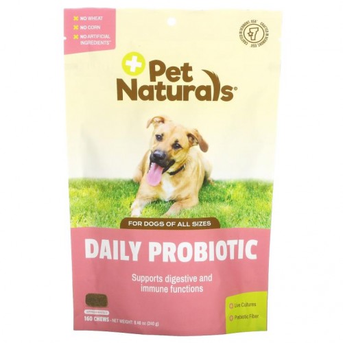 Pet Naturals of Vermont, 데일리 프로바이오틱, 반려견용, 츄어블 약 160정, 240g(8.48oz)
