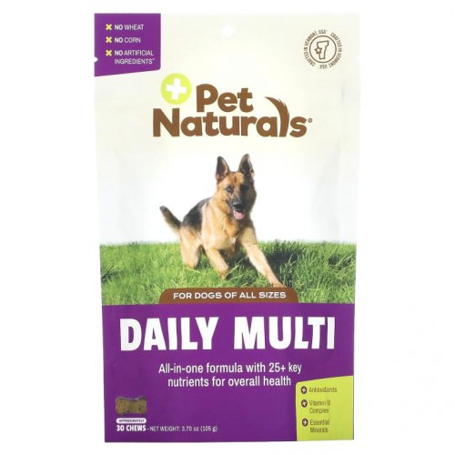 Pet Naturals of Vermont, 데일리 멀티, 반려견 전용, 츄 30개, 105g(3.70oz)