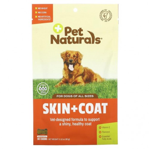 Pet Naturals of Vermont, 스킨 + 코팅, 강아지 전용, 츄어블 30개, 2.12 oz (60g)