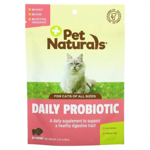Pet Naturals of Vermont, 데일리 프로바이오틱, 고양이용, 츄 30개, 36g(1.27oz)