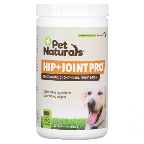 Pet Naturals of Vermont, Hip + Joint Pro, 반려견용, 츄잉껌 130개입, 520g(18.34oz)