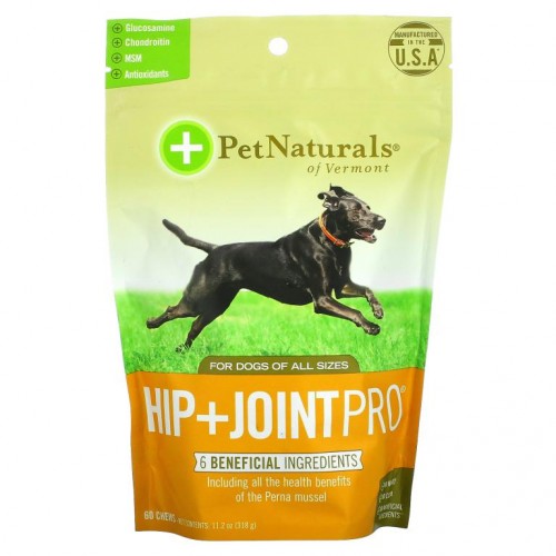 Pet Naturals of Vermont, Hip + Joint Pro, 반려견용, 츄 60개, 318g(11.2oz)