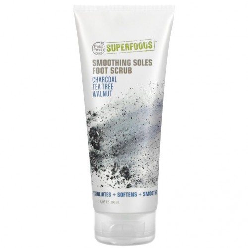 Petal Fresh, 당사의 스무딩 솔 풋 스크럽, 숯, 티트리, 호두, 200ml(7fl oz)