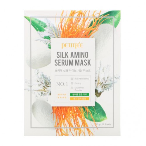 Petitfee, 실크 아미노 세럼 뷰티 마스크, 10개입, 각 25g