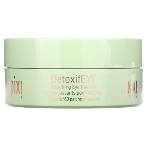 Pixi Beauty, Skintreats, DetoxifEye, 디퍼핑 아이 패치, 30 쌍 + 스푼