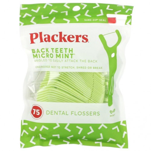 Plackers, 어금니용 Micro Mint, 치실, 민트, 75개입