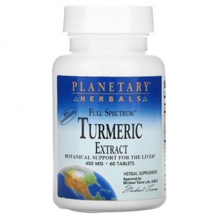 Planetary Herbals, 풀 스펙트럼 터메릭 추출물, 450 mg, 60 태블릿