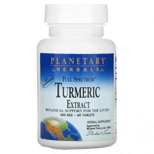 Planetary Herbals, 풀 스펙트럼 터메릭 추출물, 450 mg, 60 태블릿