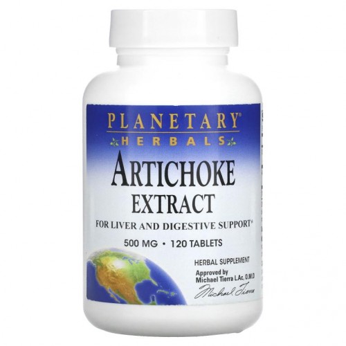Planetary Herbals, 아티쵸크 추출물, 500 mg, 120 정