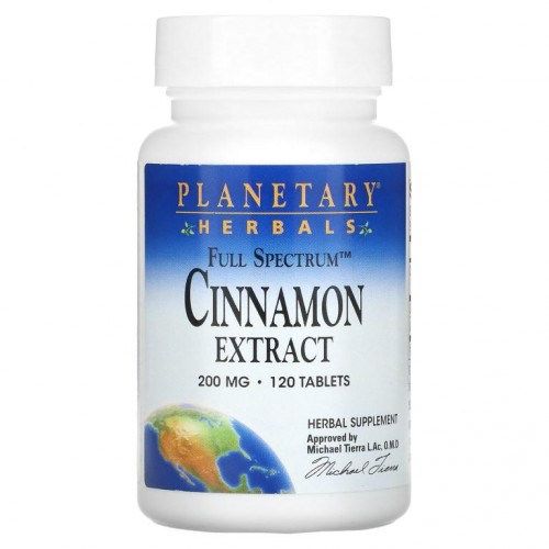 Planetary Herbals, Full Spectrum 계피 추출물, 200mg, 120정