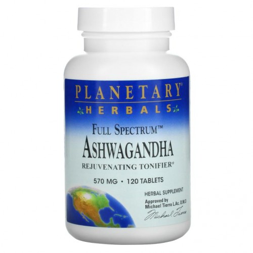 Planetary Herbals, Full Spectrum 아슈와간다, 570mg, 120정