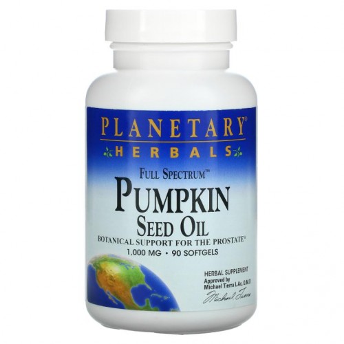 Planetary Herbals, 풀 스펙트럼 펌프킨 시드 오일, 1000 밀리그램, 90 소프트젤