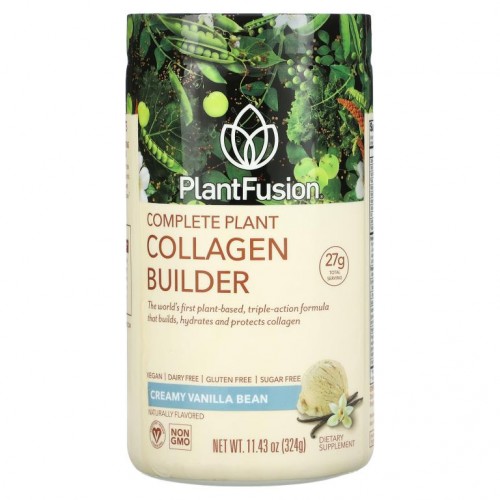 PlantFusion, 완전한 식물 콜라겐 빌더, 크리미 바닐라빈, 11.43 oz(324 g)