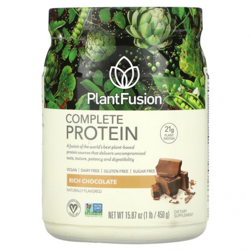 PlantFusion, 완전 단백질, 진한 초콜릿, 450g(1lb)