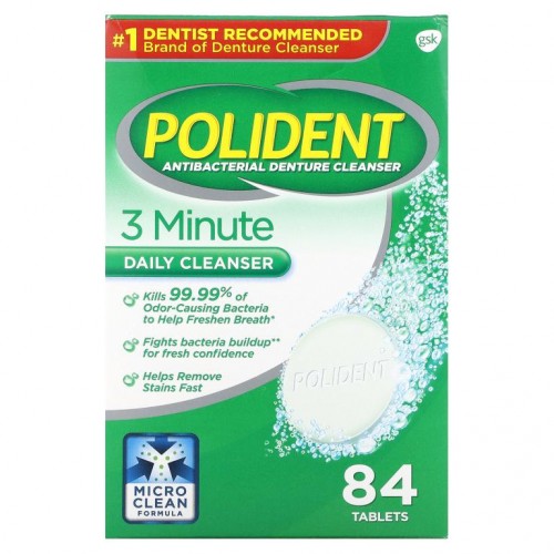 Polident, 살균 의치 세정제 , 84정