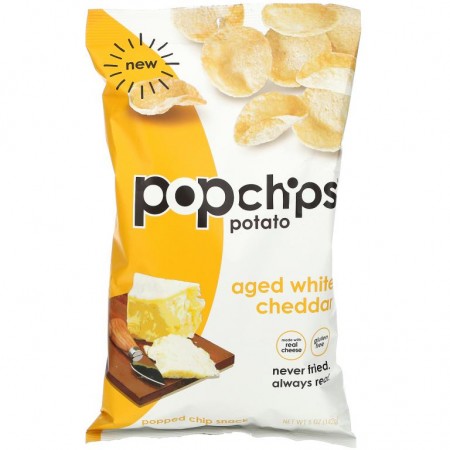 Popchips, Potato Chips, Aged White Cheddar, 5 oz (142 g)