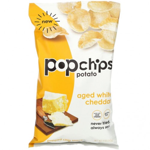 Popchips, Potato Chips, Aged White Cheddar, 5 oz (142 g)