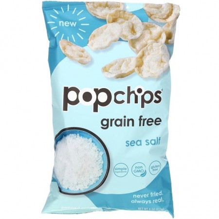 Popchips, Potato Chips, Sea Salt, 4 oz (113 g)