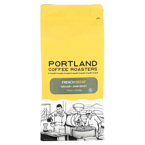 Portland Coffee Roasters, 프렌치 디카페인, 분쇄 커피, 다크 로스트, 340g(12oz)