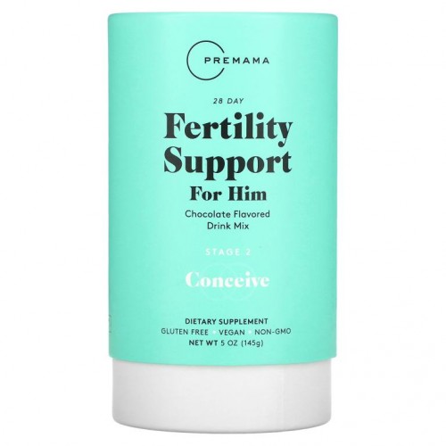 Premama, 28 Day Fertility Support For Him, Strawberry Vanilla Flavored Drink Mix, Stage 2 Conceive, 2.7 oz ( 76 g)