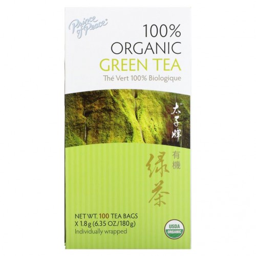 Prince of Peace, 100% 유기농 녹차, 티백 100개, 180g(6.35oz)