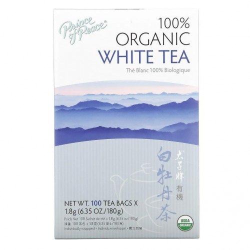Prince of Peace, 100% 유기농 백차, 티백 100개, 180g(6.35oz)