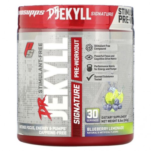 ProSupps, Dr. Jekyll Signature, 각성제 무함유 운동 전 보충제, 블루베리 레모네이드, 243g(8.5oz)