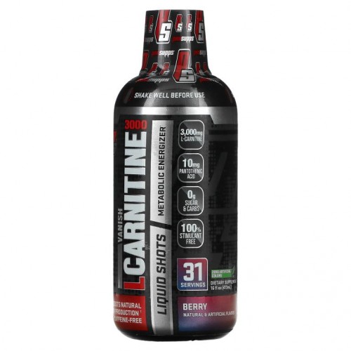 ProSupps, Vanish, L-Carnitine 3000 Liquid Shots, 베리, 3,000mg, 473ml(16fl oz)