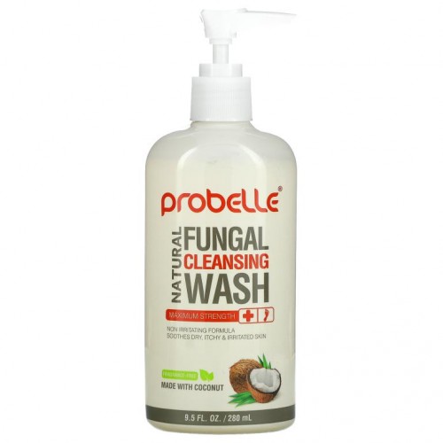 Probelle, Natural Fungal Cleansing Wash, Maximum Strength, Fragrance-Free, 9.5 fl oz (280 ml)